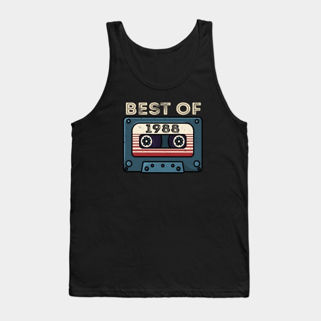 Vintage Best Of 1988 Birthday Cassette | 32nd Years Old Birthday Cassette Tank Top by MEDtee